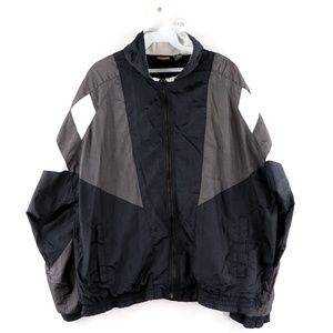 Vintage 90s Color Block Windbreaker Jacket Black